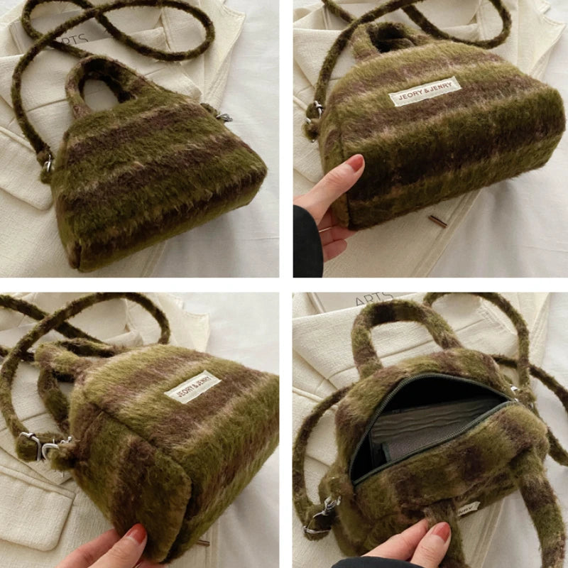 Bolsa de Ombro Plush Plaid